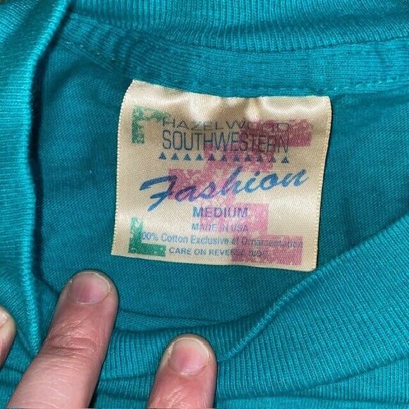 Vintage Hazelwood Southwestern Fashion Women's Medium T Shirt Single Stitch - Picture 3 of 6